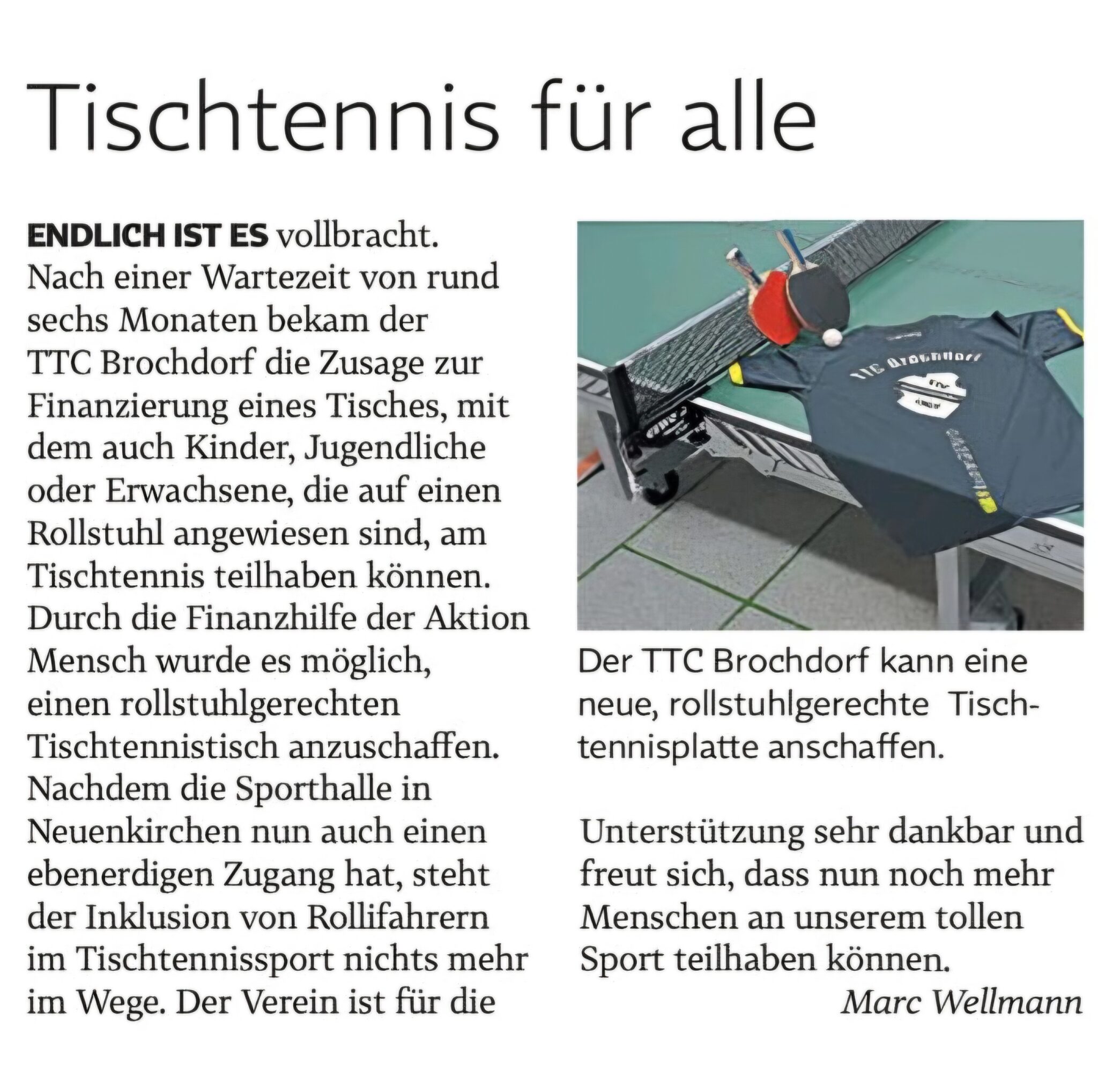 Gemeinschaft beim TTC Brochdorf